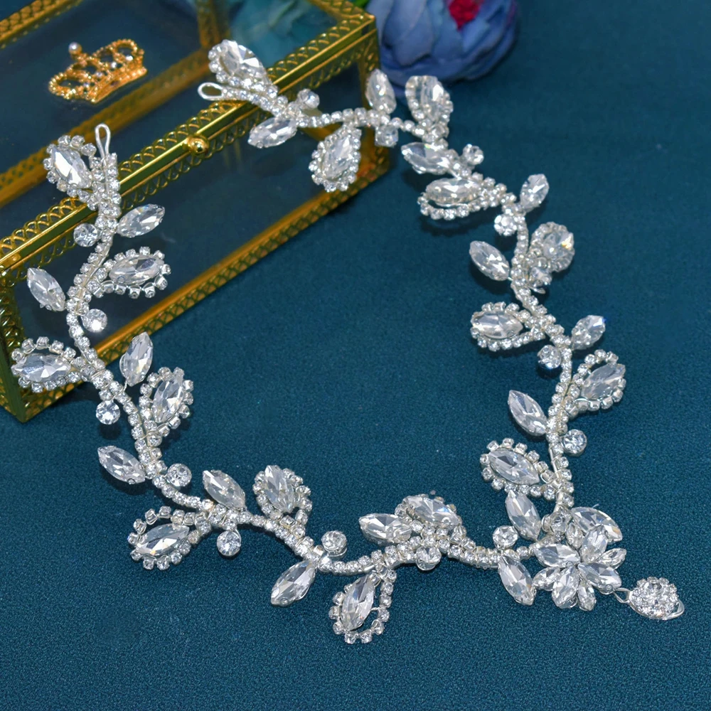 A501 Rhinestone Women Headpiece Party Jewelry Gift Crystal Forehead Chain Wedding Hair Wear Accessories Bridal Headdress