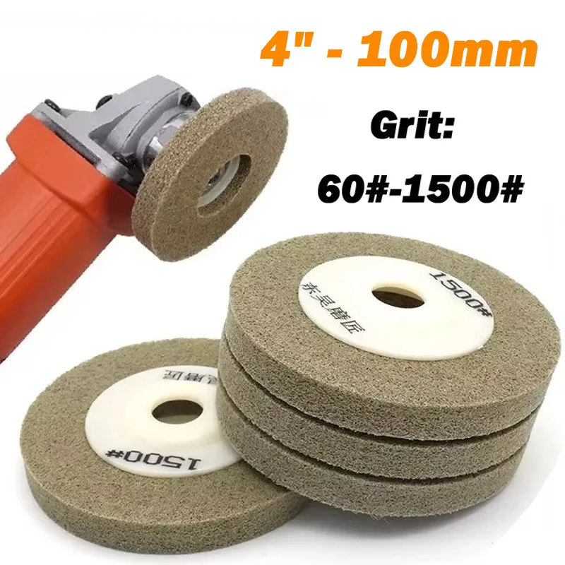

1Pcs 4" 100mm Nylon Resin Wheel Abrasive Polishing Buffing Disc Pad Angle Grinder 60/80/120/220/400/600/1000/1500 Grit