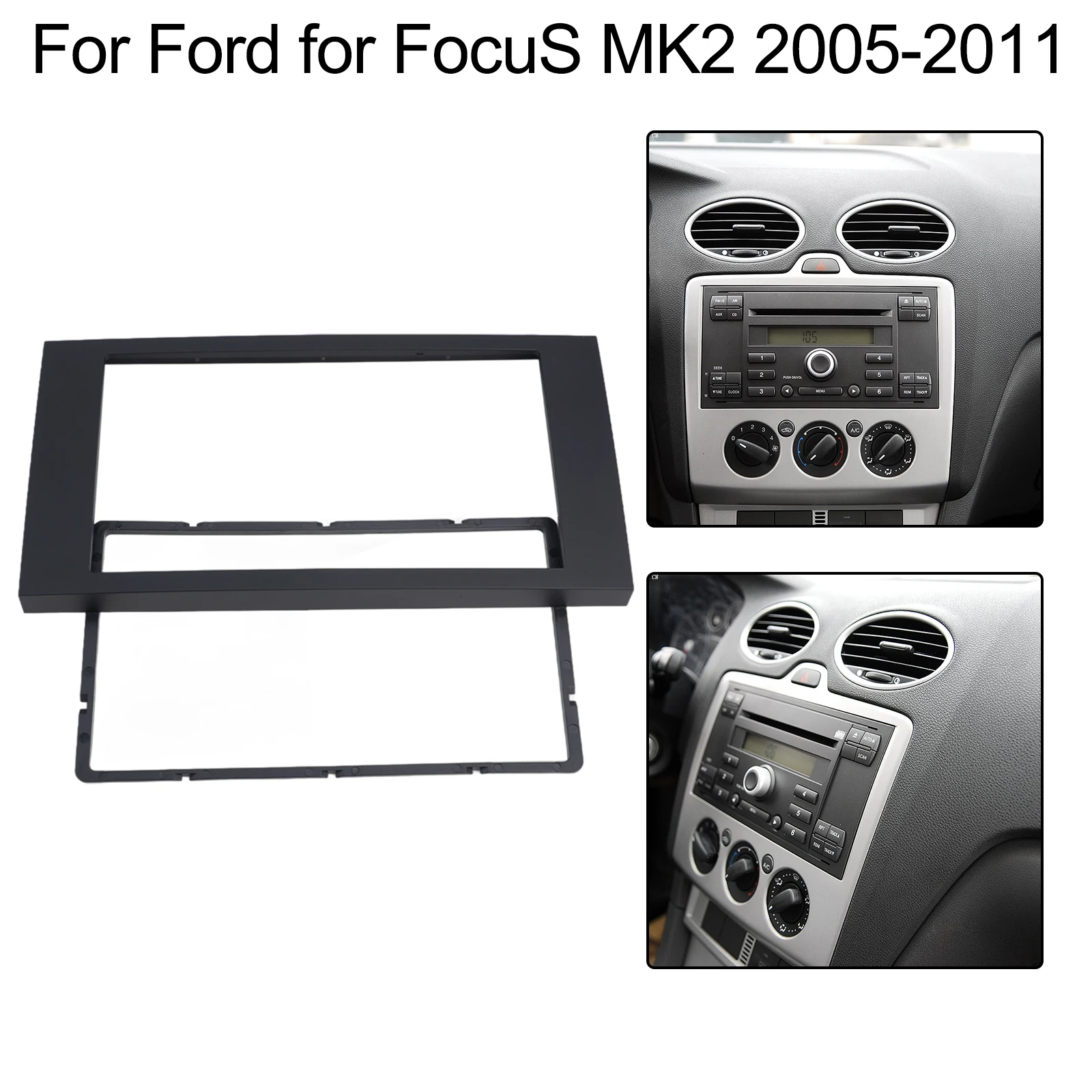 2 Din Stereo Radio Navigation Fascia Panel Frame Trim For Ford For Focus For C-Max Radio Navigation Fascia Panel Frame Trim