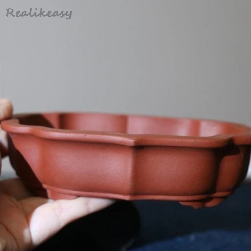 

Creative Chinese Purple Clay Flower Pot Bonsai Pot Home Succulent Desktop Pottery Small Pot Antique Decorative Flower Pot LH207