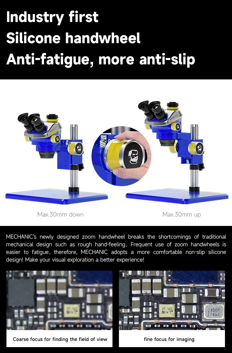 Mechanic MIC2-B11 Continuous Zoom Binocular Microscope Electronic Magnifier 360° Rotation For PCB Chip Phones Soldering Repair