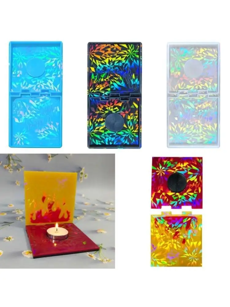 

31BB Silicone Mold for DIY Holders Easy to Use Base Molds Unique Flame Pattern Candlesticker Molds