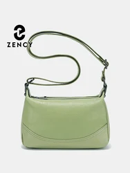 Zency Ladies Shoulder Crossbody Cowhide Leather Hobo Bag for Women Soft Satchels Bag Medium For Commuters Bolsas de Mujer New
