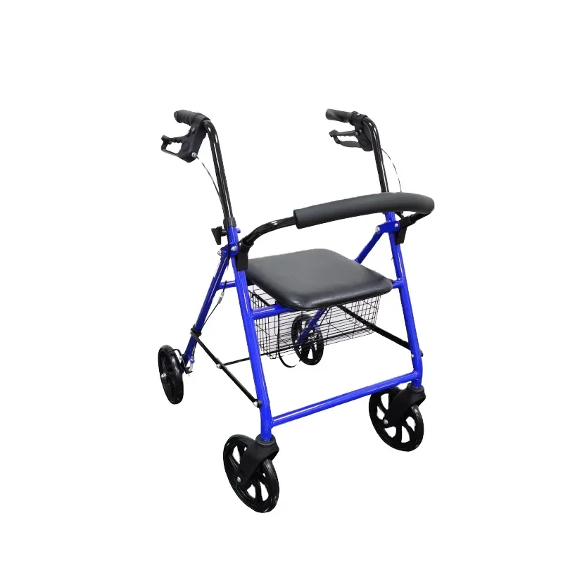 Foldable portable lightweight steel walker outdoor elderly walker with a maximum load of 136 kg
