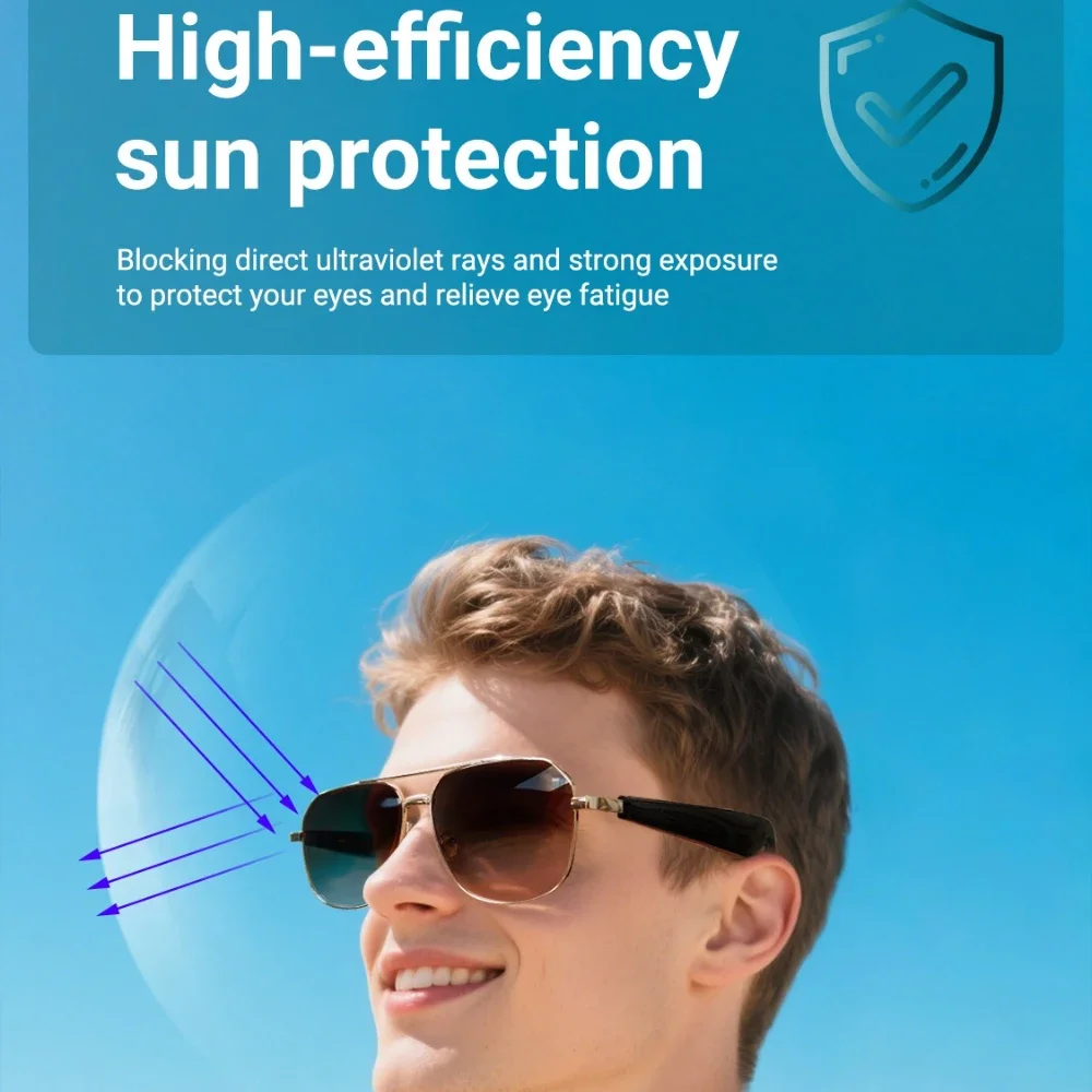 Gafas inteligentes con altavoz, llamada Bluetooth, Audio inalámbrico, táctiles, llamadas manos libres, auriculares de música estéreo, gafas de sol inteligentes