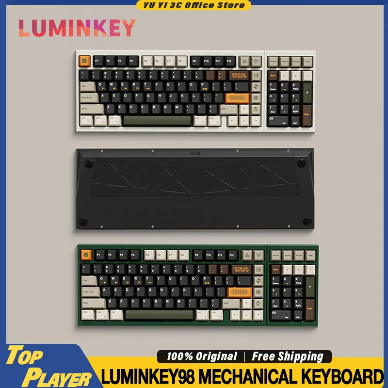 

LUMINKEY98 Механическая клавиатура по индивидуальному заказу Num Pad Layout Design BT 2,4G Беспроводной индивидуальный переключатель с низкой задержкой и возможностью горячей замены