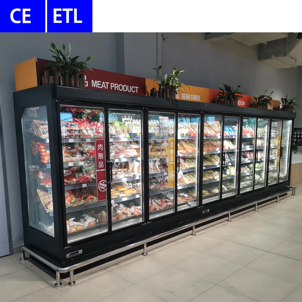 

Digital Air Cooling Temperature Controlled Frost-Free Glass Door Freezer Single-Temperature for Supermarket Display Refrigerator