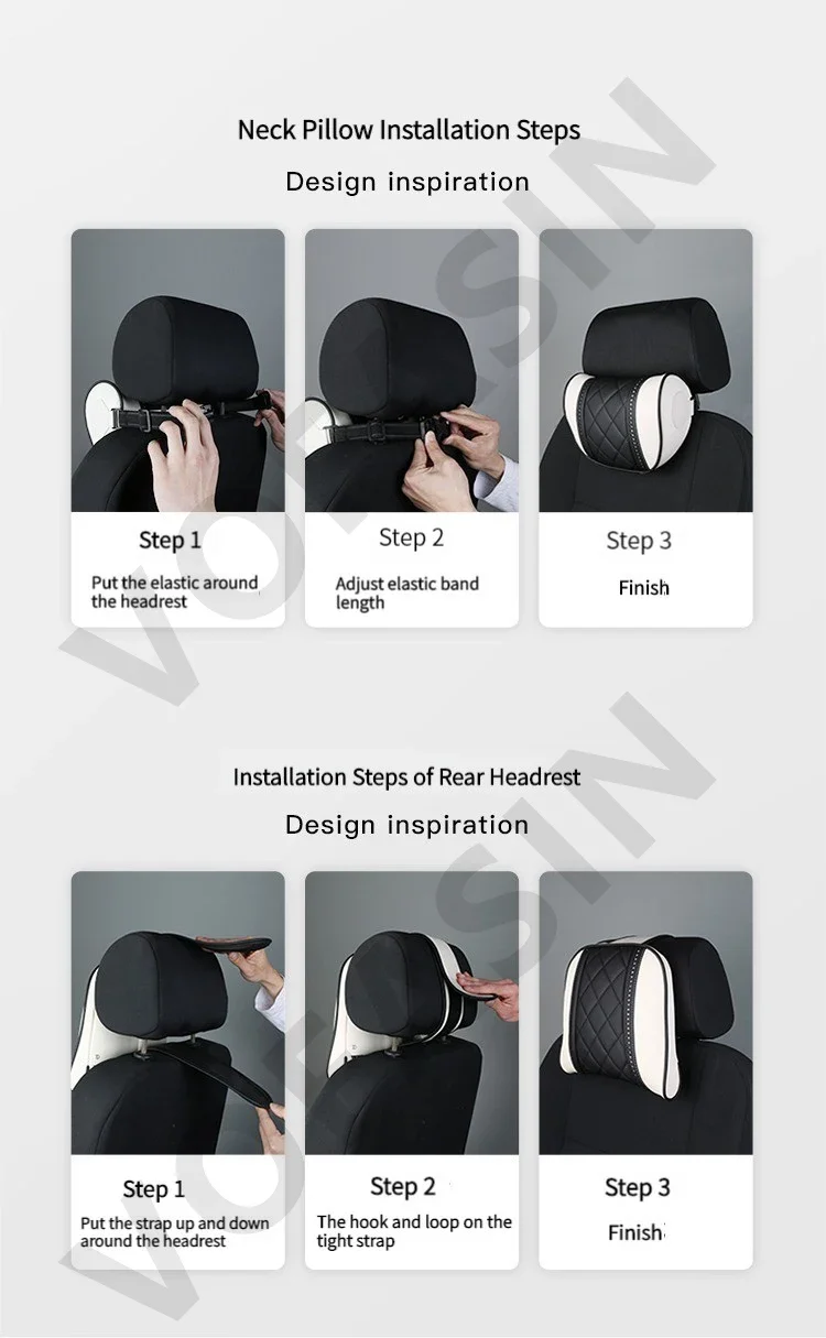 NAPPA Leather Car Neck Pillow For Mercedes Benz Maybach S-Class Headrest Car Travel Rea Seat Support Cushion Interior Accessorie - Image 4