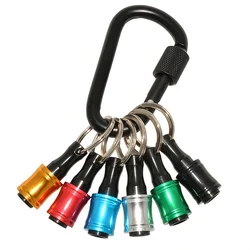 6pcs 1/4 Screwdriver Bit Head Holder Keychain with Clips Hex Hexagonal Shank Quick Release Portable Hand Tool Drill Adapter Bit