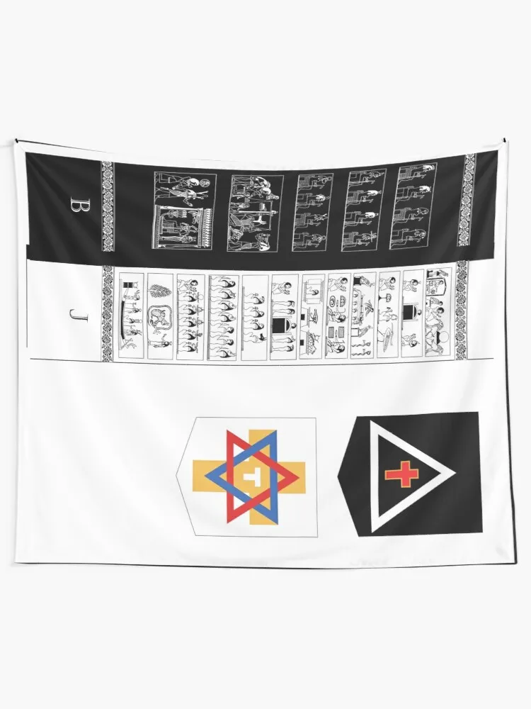 Golden Dawn pillars and banners Tapestry Custom Tapestry