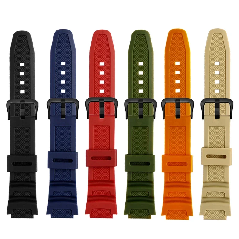 High Quality Rubber Strap Watchband for  Casio Table W-218H/F-108 Ae1200/1000/1300 Resin Silicone Watch Strap 18mm