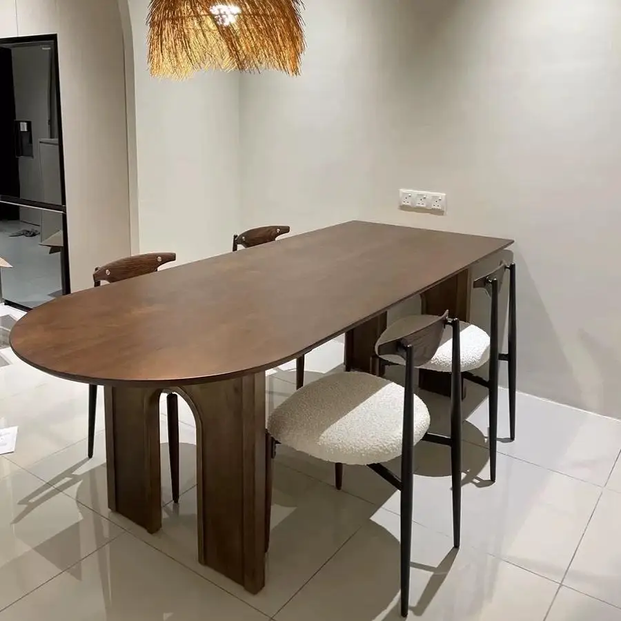 

Medieval Solid Wood Household Dining Table Dining Table Oval Conference Table Clothing Store Nakashimadai Simple Creative Long T