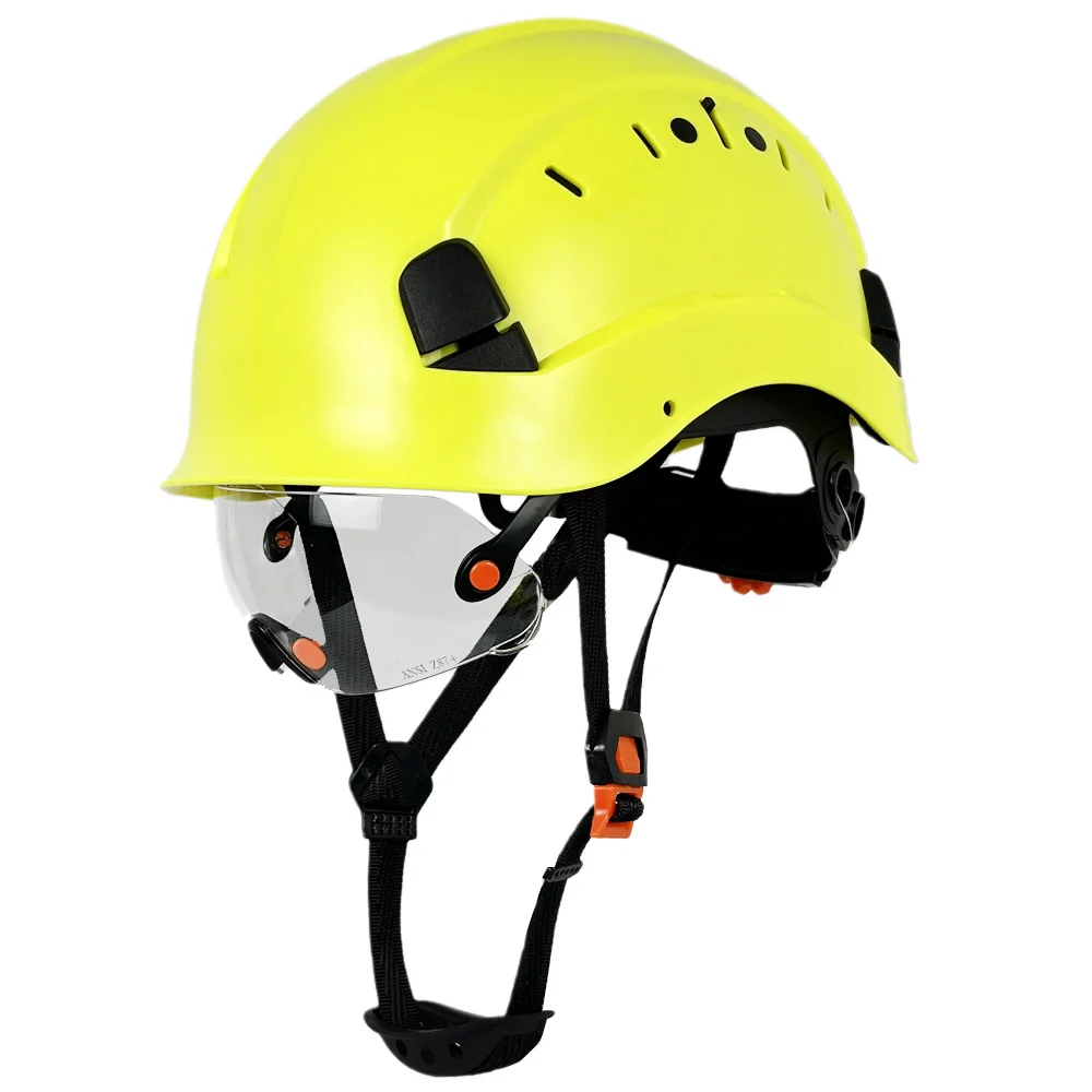 New Construction Safety Helmet With Built In Visor For Engineer CE ABS Hard Hat ANSI Industrial Work Cap Goggles Head Protection