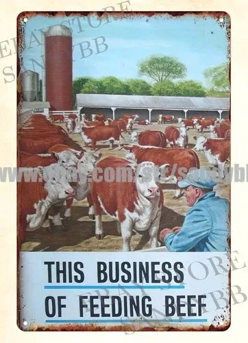 FUL-O-PEP CATTLE FEED BEEF farm cows metal tin sign  wall home tavern