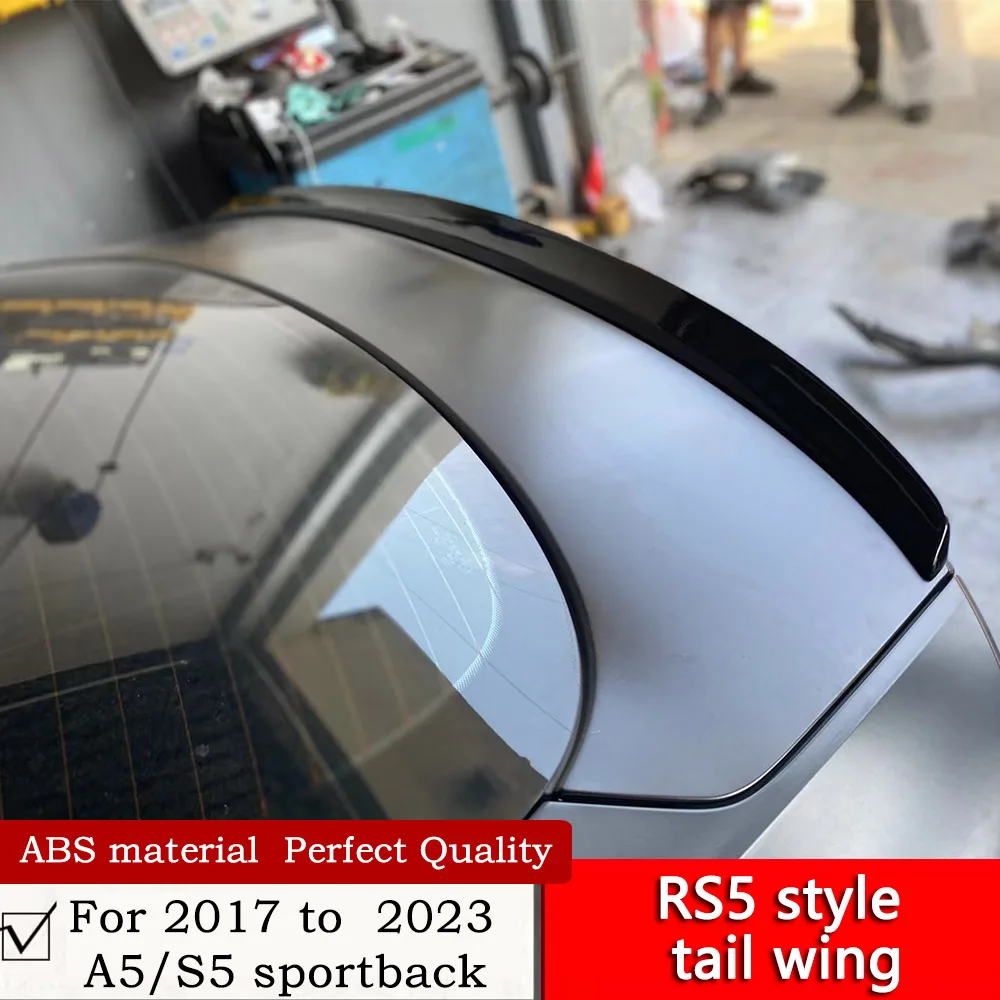 For 2017 to 2023 A5/S5 sportback add RS5 style tail wing glossy black ABS material four door B9 A5 boot spoiler nice fit by air