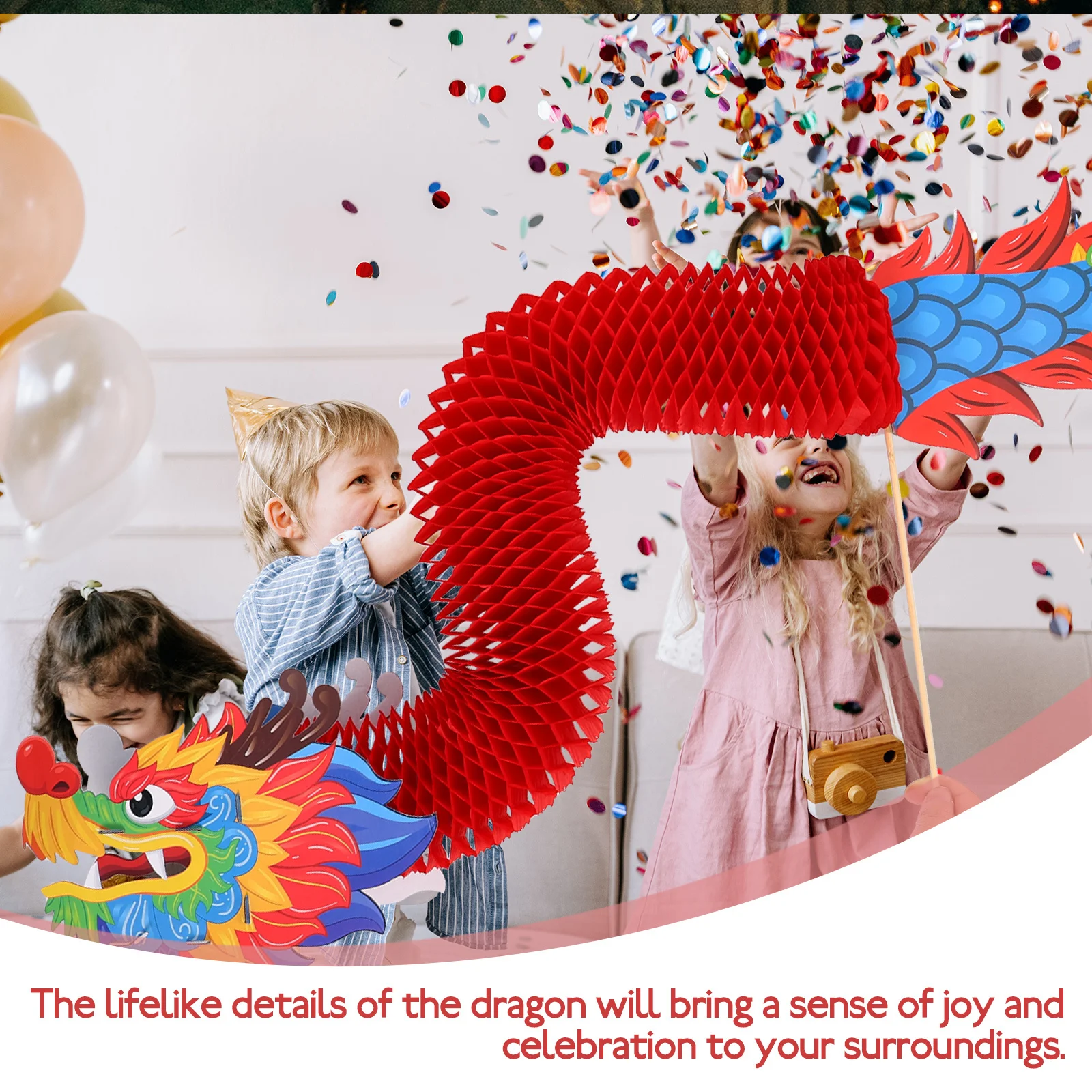

Handheld Paper Dragon Chinese New Year Decor Party Photo Props Dragon Decorations Spring Festival 3D Diy Craft Supplies