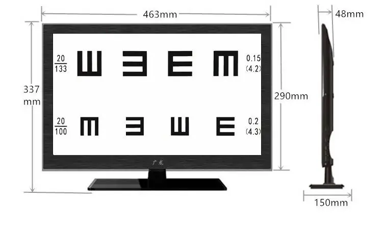 high quality LED vision chart ophthalmic eye test equipment 23 Inch