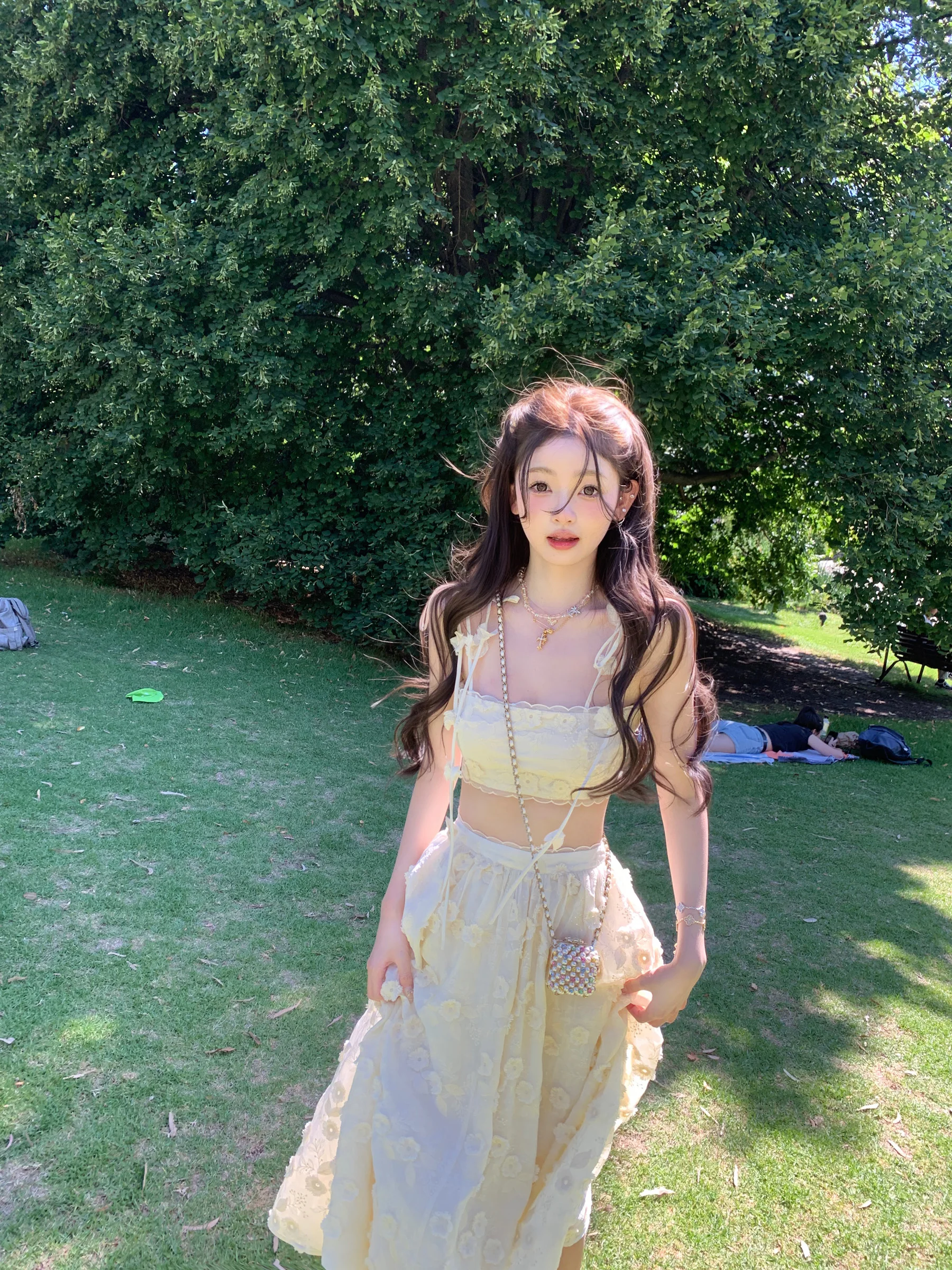 

Шкаф Lanlan's, летний чайный сервиз, тяжелая вышивка, 3D цветочные кисточки, длинные брюки, сексуальный женский костюм