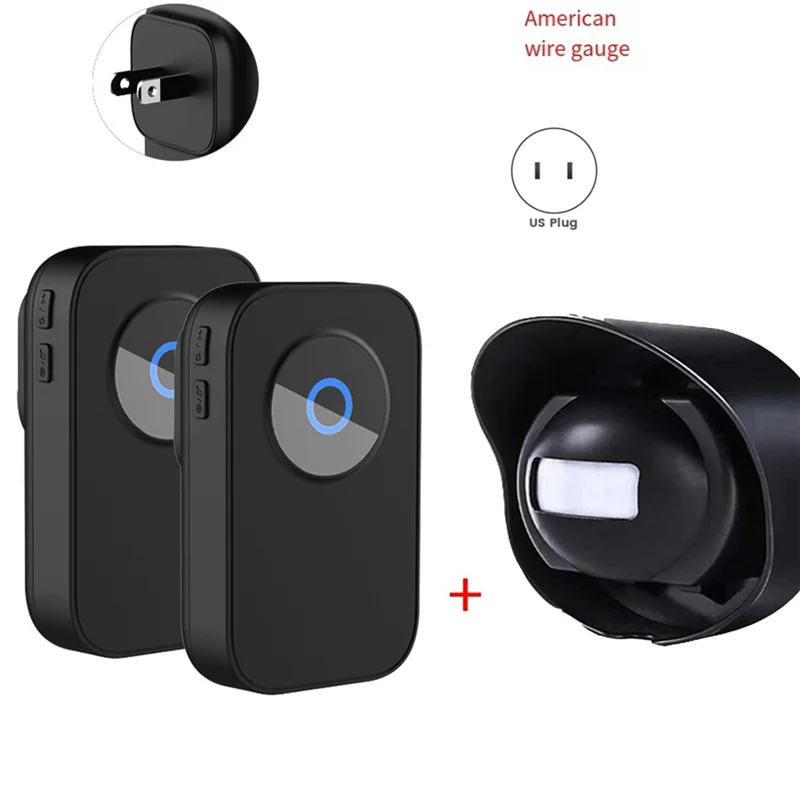 A10R Wireless Waterproof Doorbell Two-To-One Human Body Infrared Induction Doorbell Store Reminder Welcome Device US-Plug Durabl