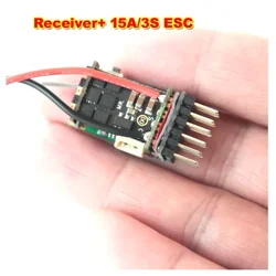 FR7012 2.4G 6CH Mini Receiver 2-3S Built-In 15A Brushless ESC 2A/5V BEC for Futaba FRSKY F3P RC Airplane Drone