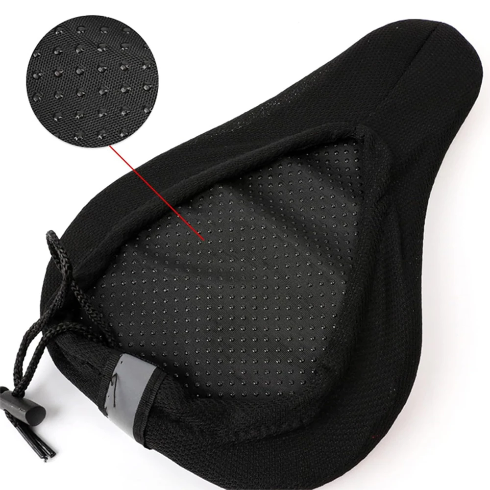 1pcs  Oversized Gel Padded Bike Seat Cover Comfort Bicycle Saddle Cushion with Non-Slip Drawstring & Waterproof Cover view 2
