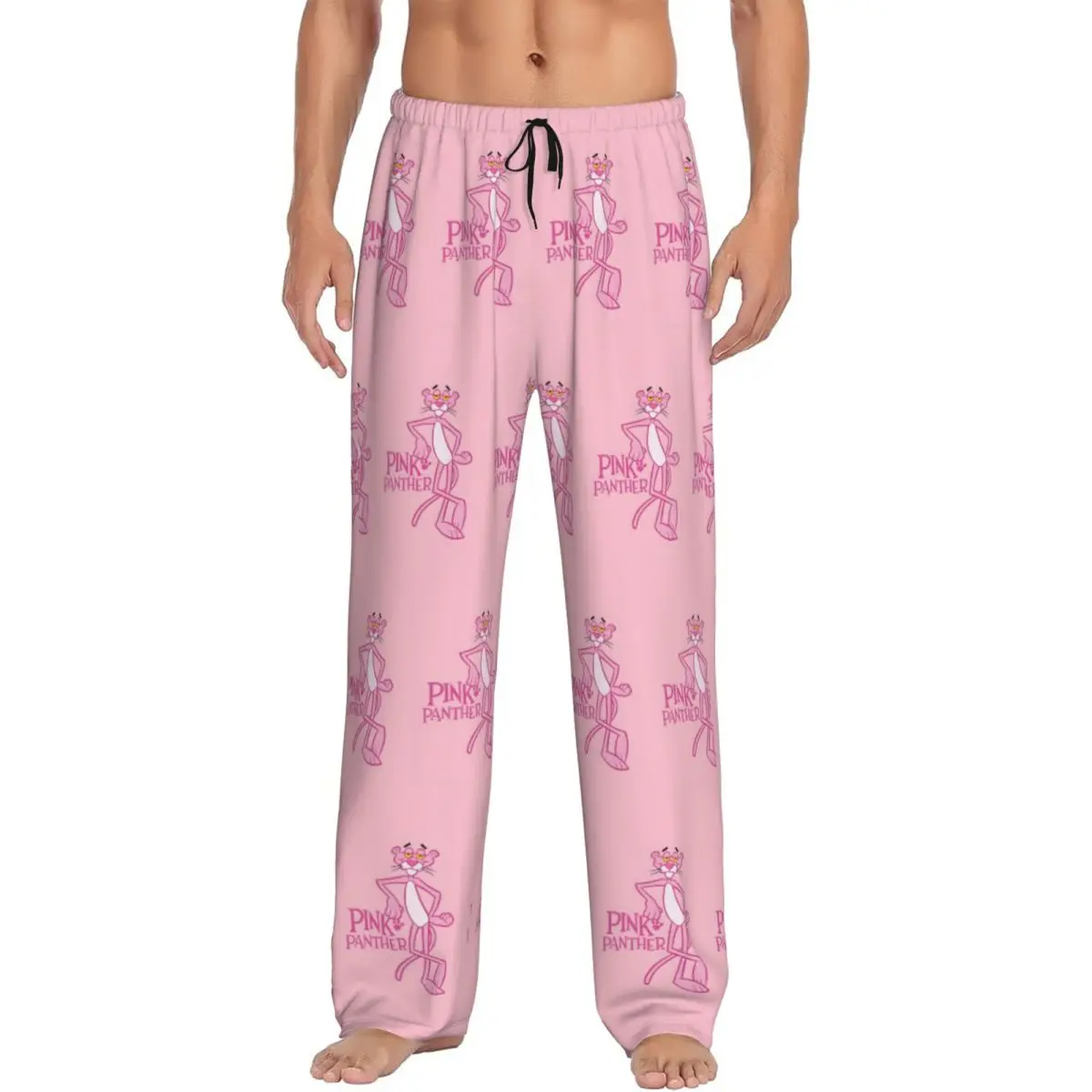 

Custom P-Panthered Pajama Pants Sleepwear for Men Elastic Waistband Cartoons Sleep Lounge Bottoms with Pockets
