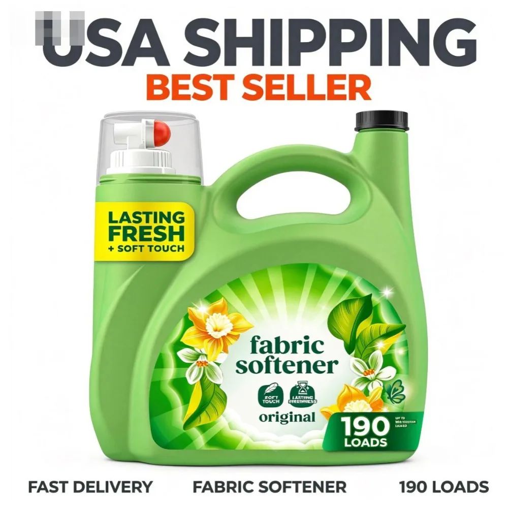 140oz Original Scent Fabric Softener Liquid 190 Loads Anti Static Wrinkle Resistant Long Lasting Fresh Laundry Conditioner