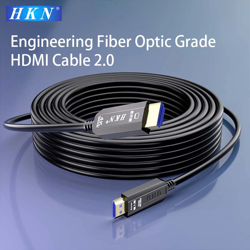 HKN HDMI Optical Fiber Cable High Speed HDR AOC HDMI 2.0 Fiber Optic Cable 4K 60Hz 25m/30m for LCD HDTV PC Laptop PS5