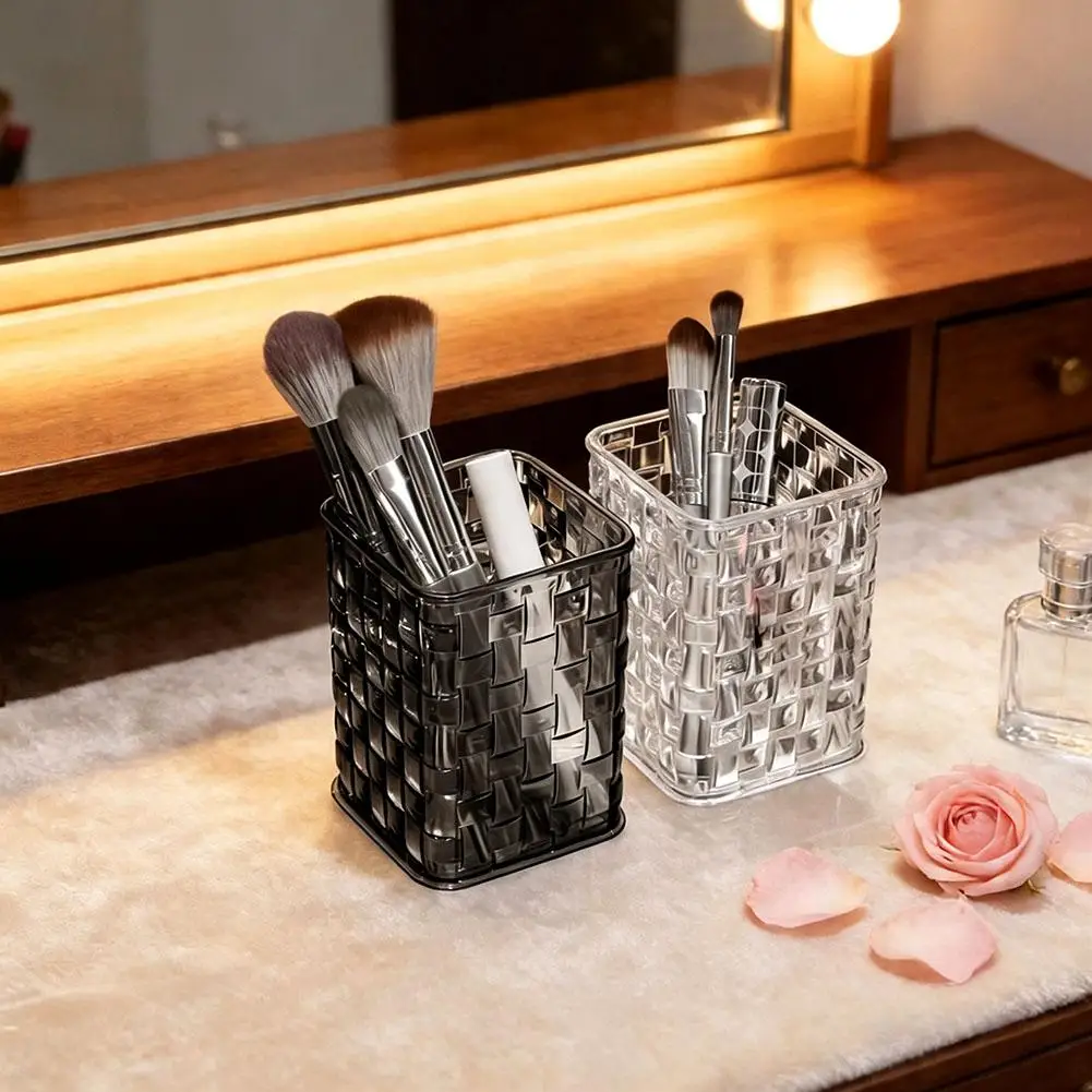 Clear Acrylic Makeup Brushes Storage Box Desk Cosmetic Organizer Lipstick Storage Nail Polish Display Stand Rack Jewelry Case