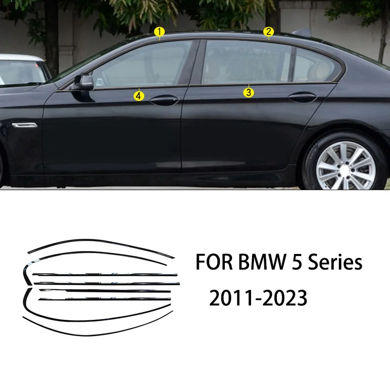 

FIT FOR BMW 5 Series G30 2018-2023 F10 2011-2017 Stainless steel black Exterior Window Molding Strip Sill side Cover Trim