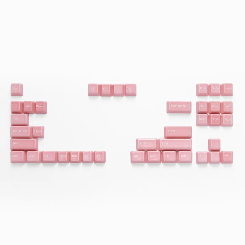 Attackfox Ceramic Keycap Set B Function Area Pink Custom Keycaps for Mechanical Keyboard Magnetic Axis Artisan Key Caps PC Gifts