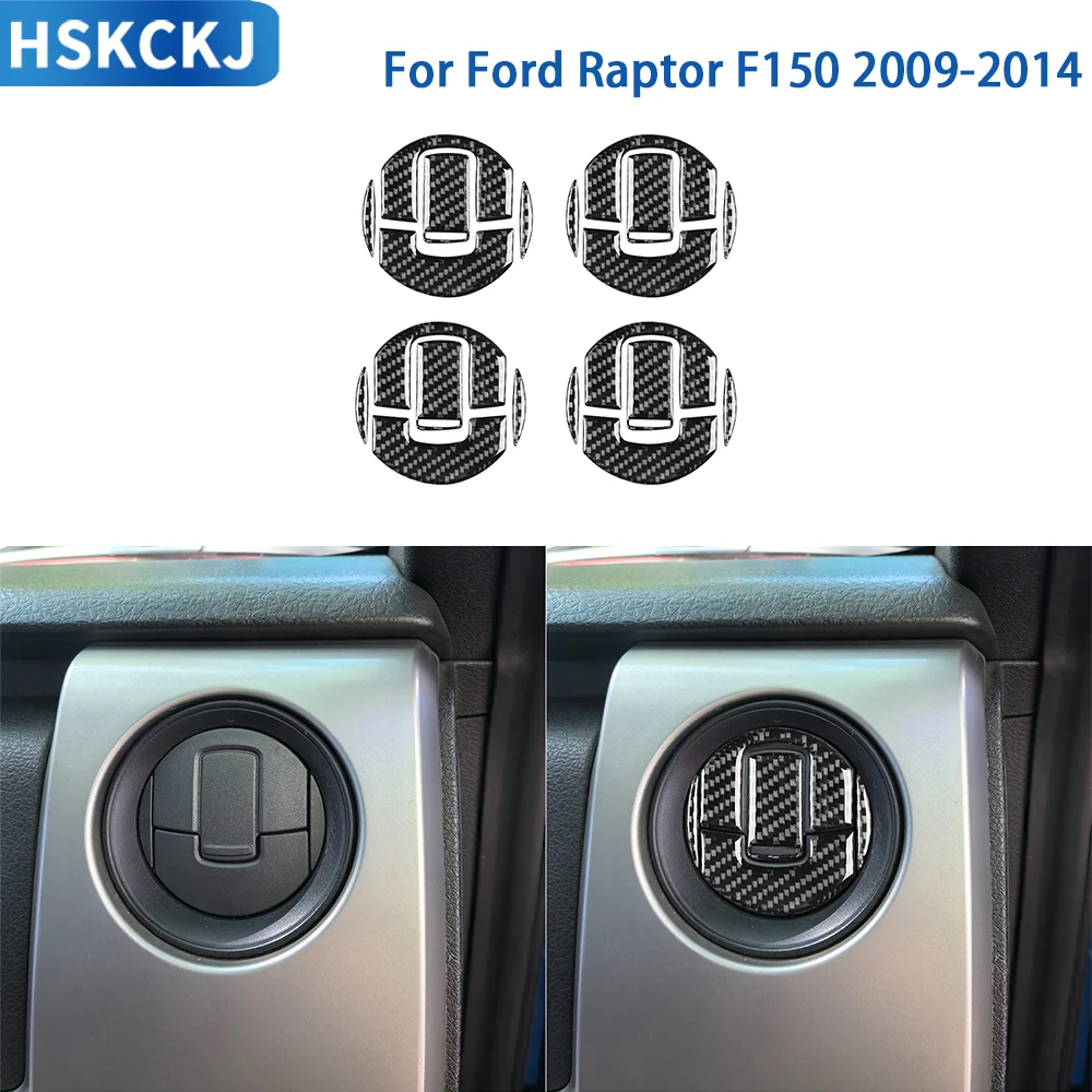 

For Ford Raptor F150 2009-2014 Accessories Real Soft Carbon Fiber Interior Central Control Air Outlet Panel Cover Trim Sticker