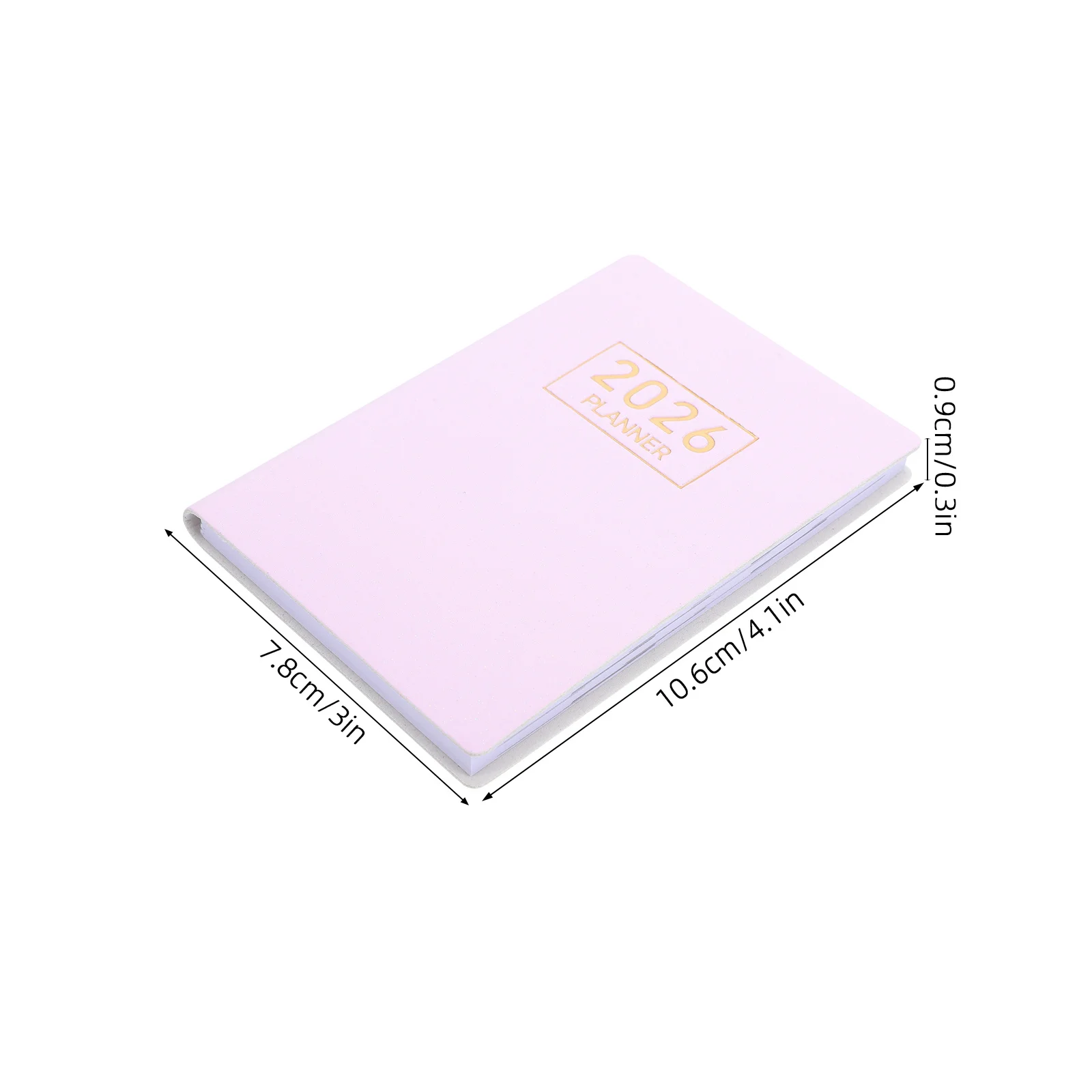 A7 2026 Mini Planner English Compact PU Cover Pocket Daily Monthly Weekly Planner Calendar Notebook for Purse Office School