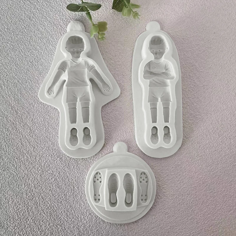 Football Players Sneakers Silicone Mold Fondant Chocolate Jelly Making Cake Tools Decorating DIY Plaster Clay Resin Art Baking