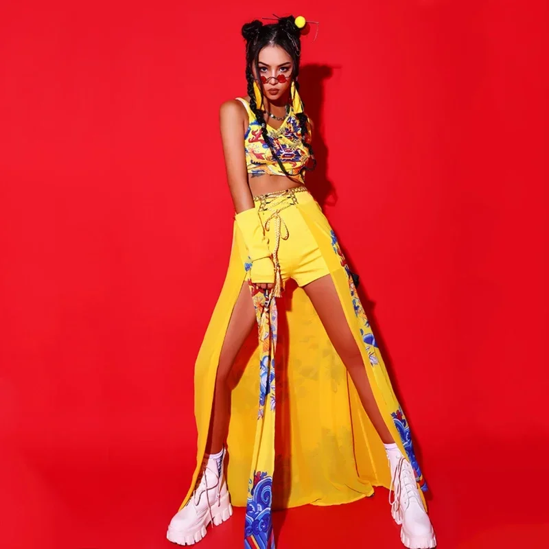 Vêtements Hip Hop de Style Chinois pour Adulte, Costume de brevJazz, ix, Festival, Rave, Discothèque, GKnitting, Tenue de Scène, DL9664