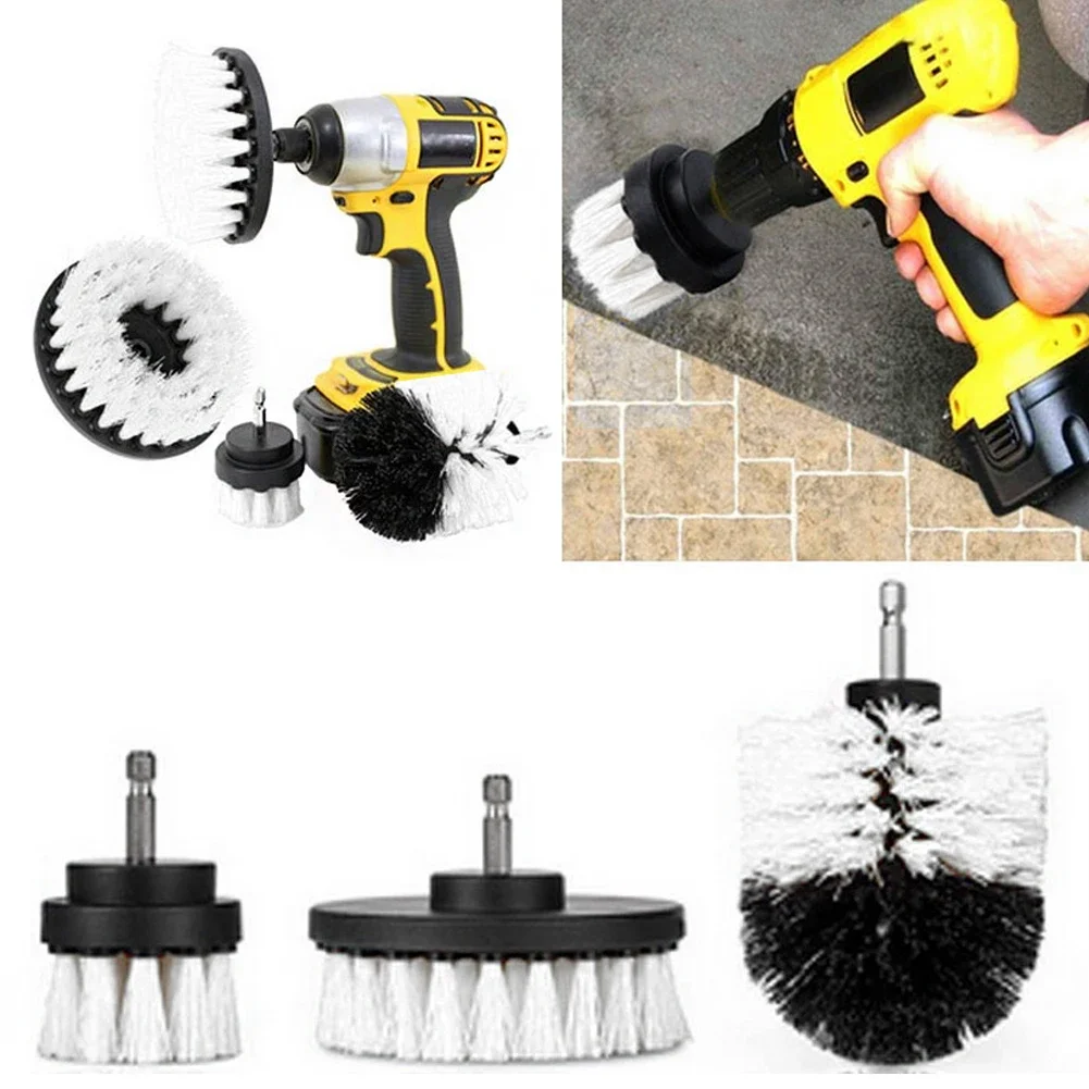 Electric Drill Brush Set Attachment Power Scrubber Cleaning Tool Kit for Grout Tile Sealant Kitchen Bathroom Tub Toilet Surface