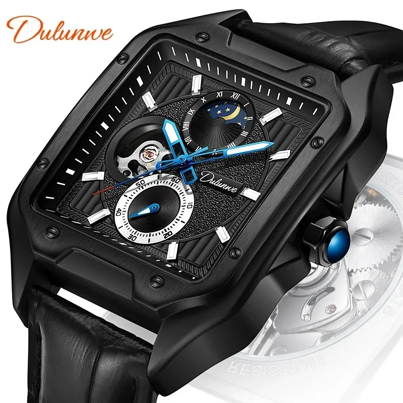 

Man Sports Watch Tourbillon Skeleton Automatic Machinery Luxury Military Business Watch Stainless Steel Men's Luminous Clock