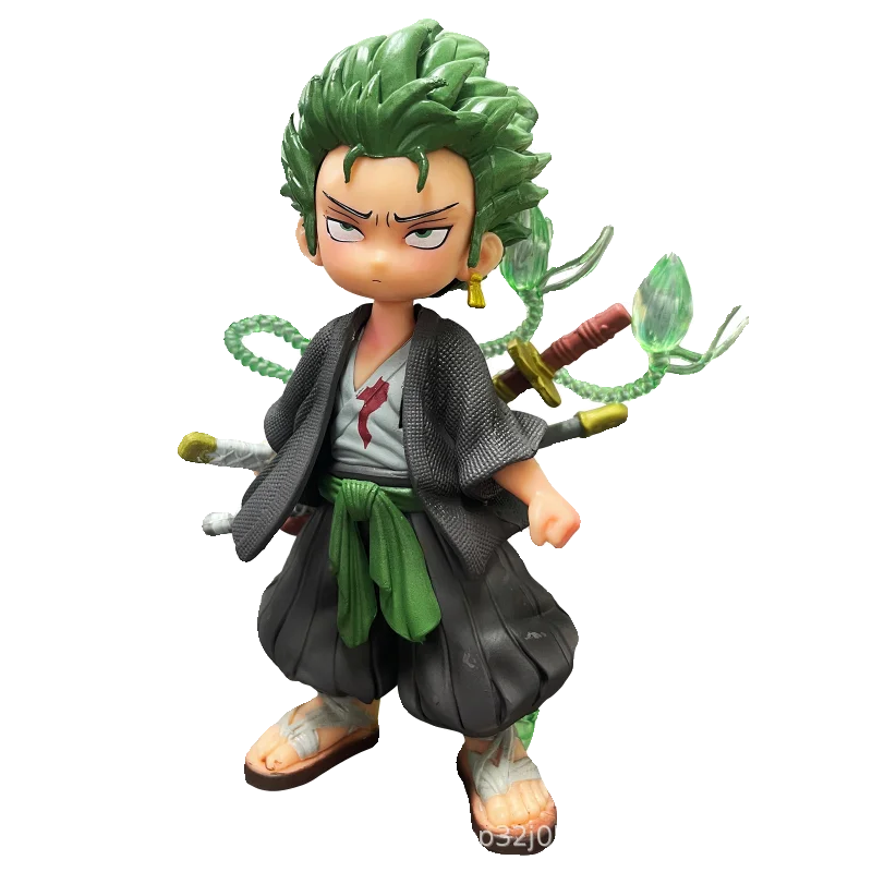 One Piece Action Figure Roronoa Zoro QEdition Handmade Cartoon Cute Anime Model PVC Statue Desktop Ornament Friend birthday Gift