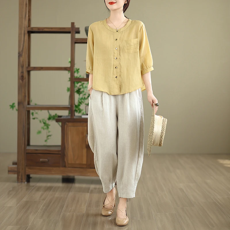 

Легкий одинарный ket irt, простой однотонный круглый повседневный топ Ne Five Sve, асимметричный свободный крой, летние женские виды...