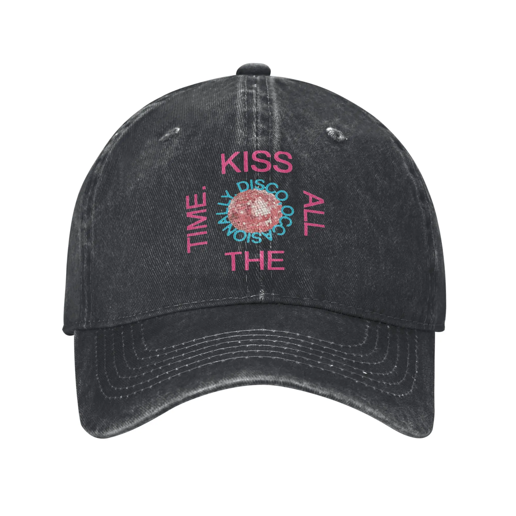 Vintage Harrys Styles Kiss All The Time Disco Occasionally Baseball Cap for Men Women Distressed Washed Snapback Hat Caps Hat