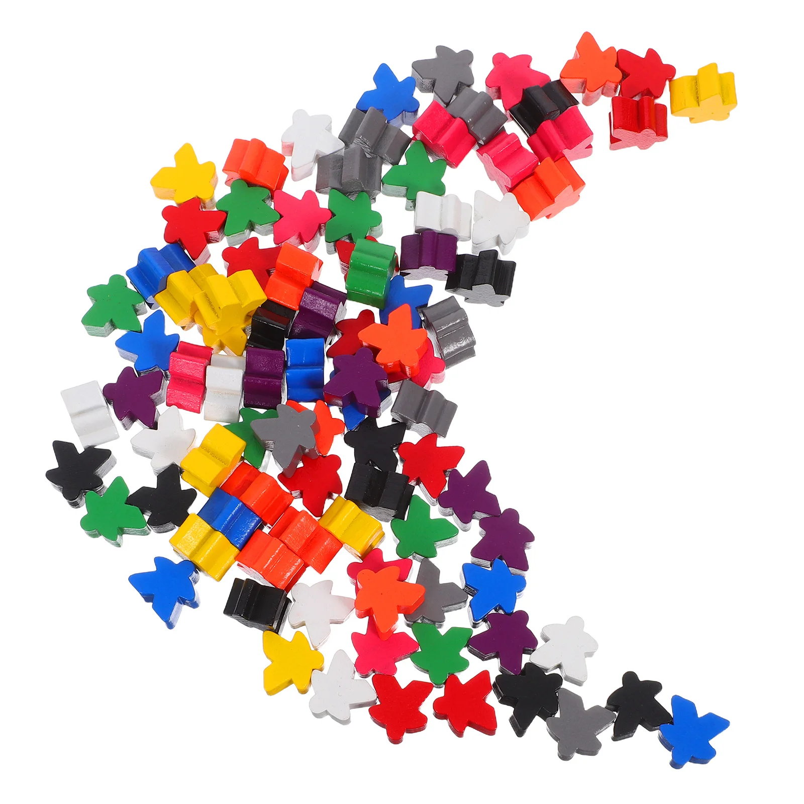 

100Pcs Hand-Carved Multi-Color Wooden Meeples Game Pieces Replacement Tokens for Family Board Classroom Sorting