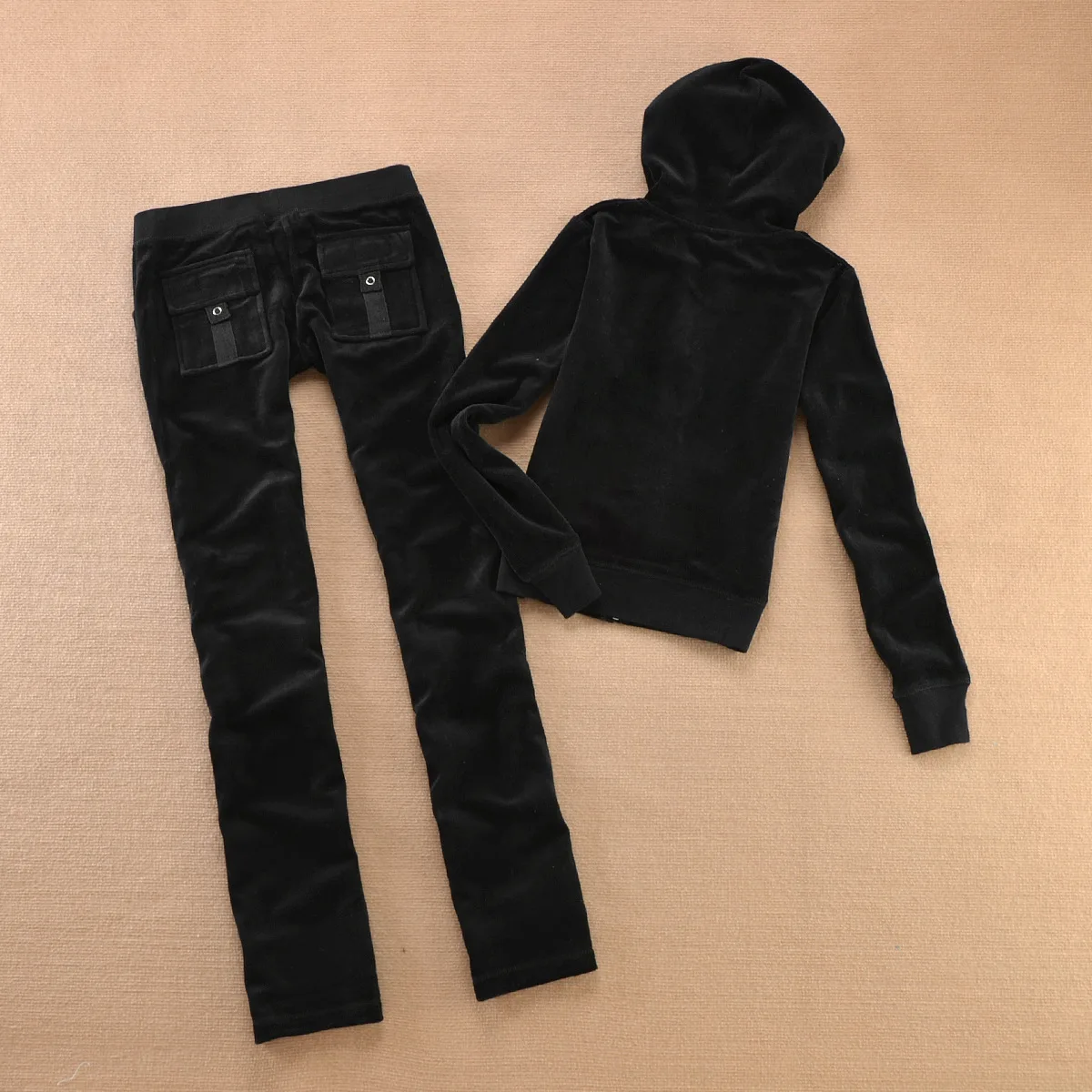 Autumn  Winter Women Velvet Tracksuit Elegant Outfits 2 Pieces Sets Femal Corset Hoodies Sweatshirt And Pants Suits