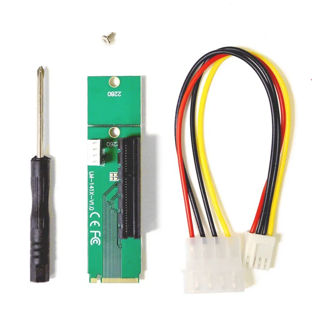 1 Pack NGFF To PCI-E Riser Card M.2 Port To PCIE Expansion Card NGFF To PCI-E X4 Slot Adapter For BTC Miner Mining Machine