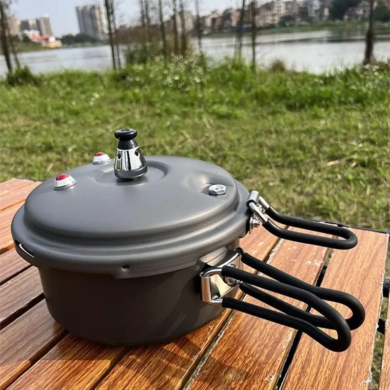 Folding Outdoor Pressure Pot, Lightweight, Portable, Hiking, Camping Plateau, Suitable for 2L Pressure Pot, Aluminium Alloy, Pic