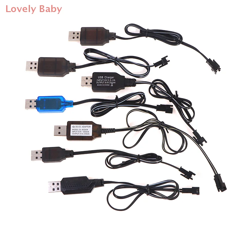 【BBS】 3.6-9.6V 250mA NiMh/NiCd Battery USB Charger Cable SM 2P Forward Plug Remote Control Car USB Charger Electric Toy~