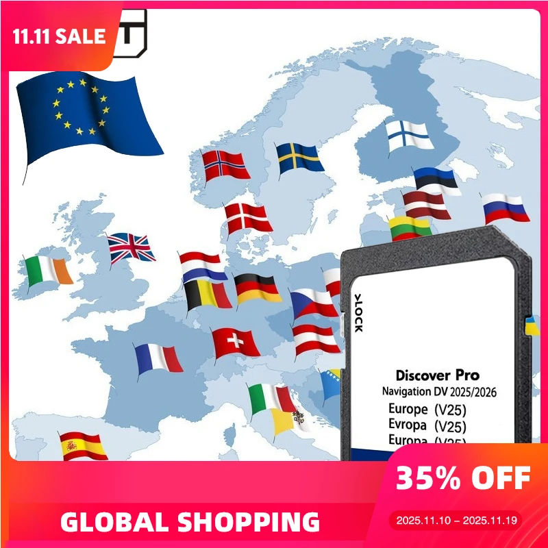 

SMIOST 64GB SD Memory Card for VW Golf Passat Tiguan MIB1 MIB2 Discover Pro Media Navigation DV V25 Sat Nav GPS Europe Map