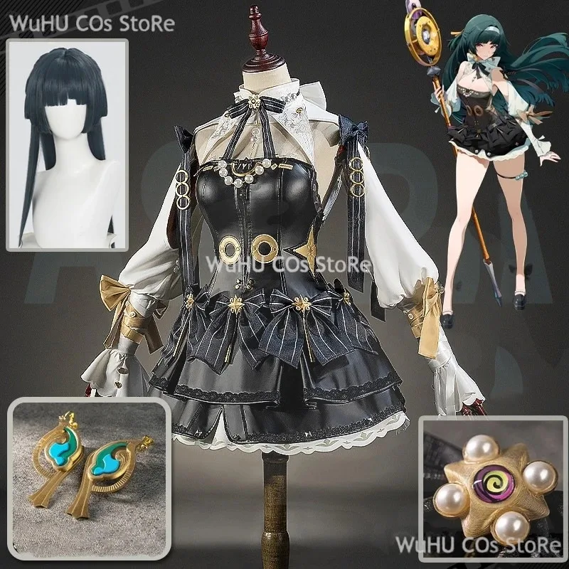 

a7d@Game Zenless Zone Zero ZZZ Astra New Skin Chandelier Black Dress Suit Wig Women Halloween Astra Yao Cosplay Costume Rolpely