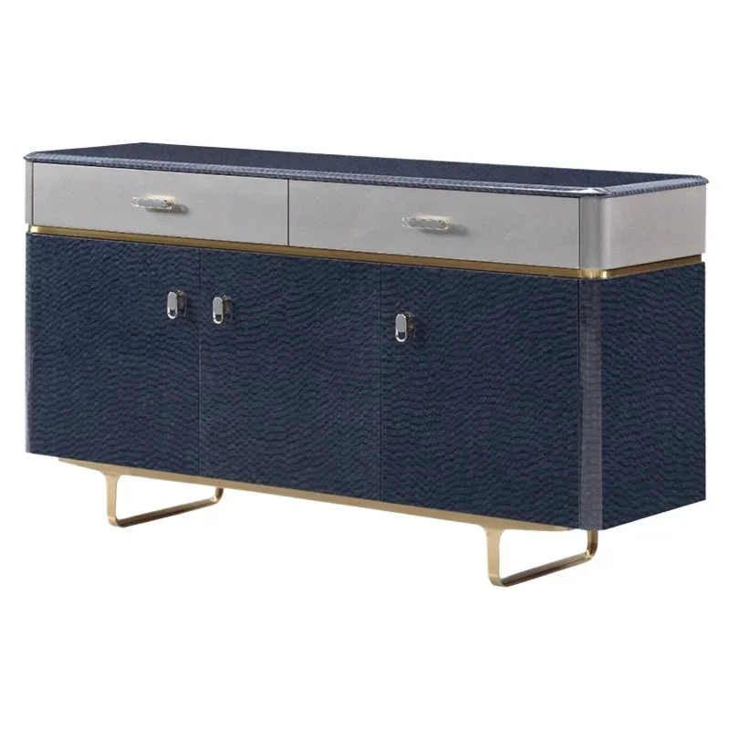 

German agate wood veneer side cabinet, light luxury club luxury house exquisite large apartment furniture
