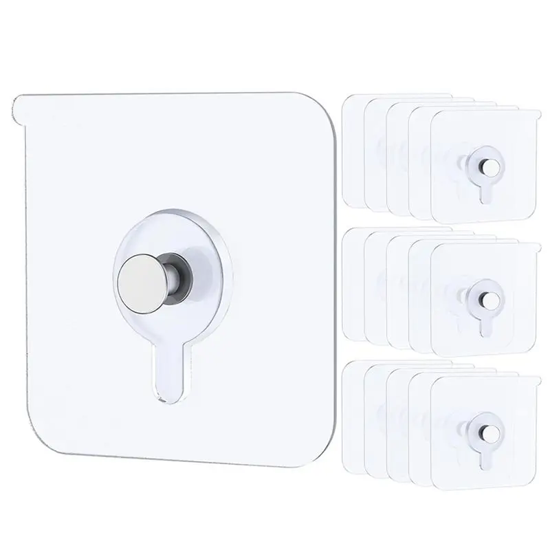 AT63-Adhesive Picture Hangers 33 Lbs Load Heavy Duty Wall Hooks Without Nails Picture Hooks 20PCS