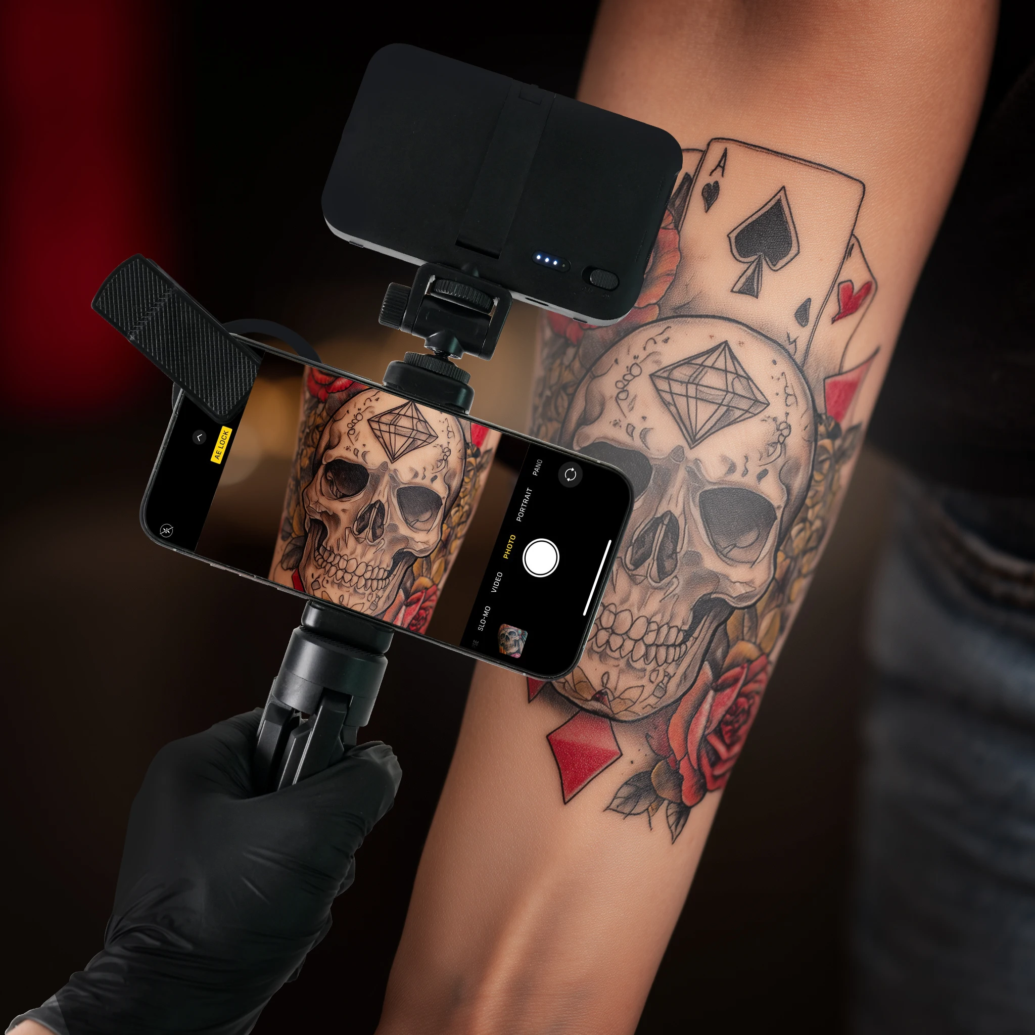 JOANSPRING New LED Tattoo Reflective Removal Light 3000mAh Battery 52mm CPL Filter Reduce Tattoo Reflection Easy Disassembly